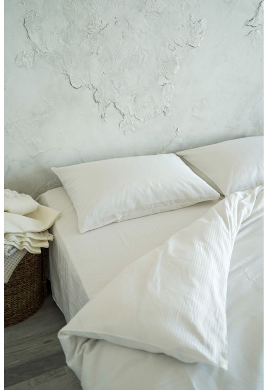 Cotton sateen bedding set 4 pcs in Off white