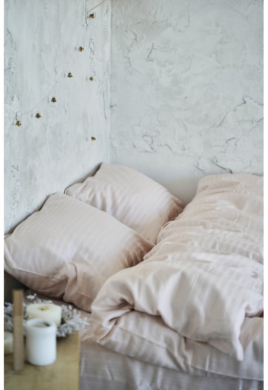 Sateen cotton bedding set in light pink All sizes