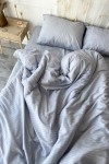 Silver gray sateen cotton bedding set All sizes