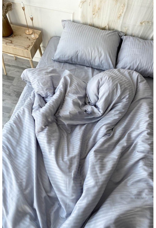 Silver gray sateen cotton bedding set All sizes