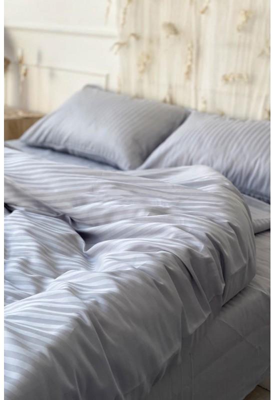 Cotton sateen bedding set 4 pcs in Silver gray