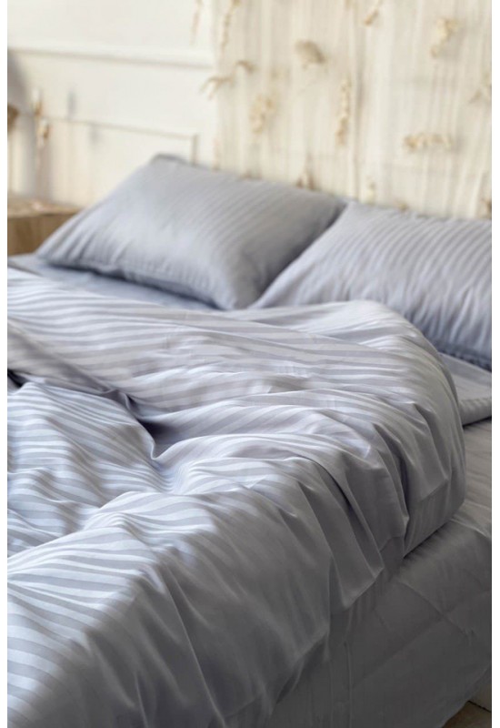 Silver gray sateen cotton bedding set All sizes