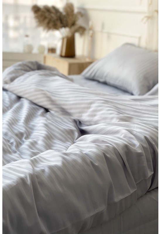 Light gray sateen cotton bedding set All sizes