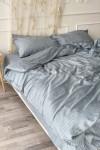 Cotton sateen bedding set 4 pcs in Gray blue