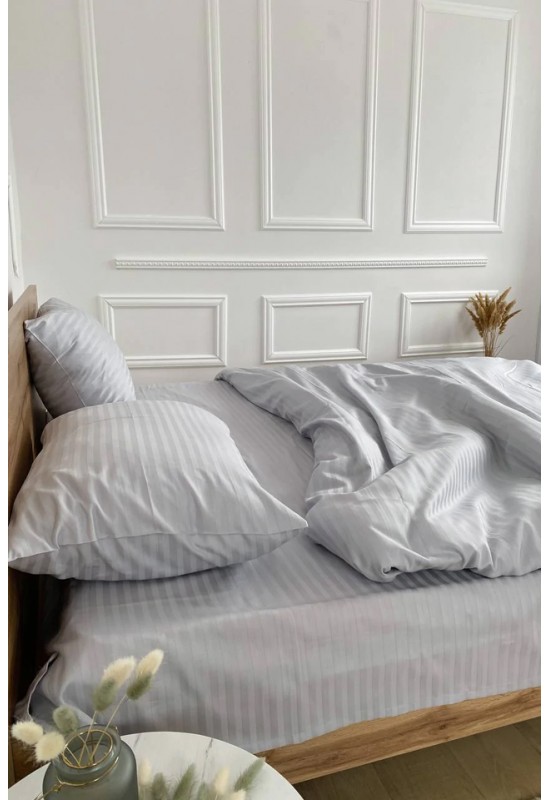 Light gray sateen cotton bedding set All sizes