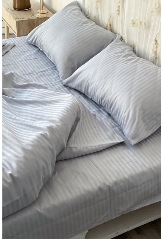 Light gray sateen cotton bedding set All sizes