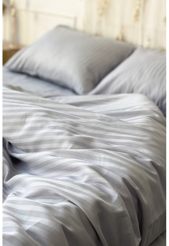 Light gray sateen cotton bedding set All sizes