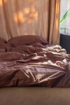 Brown cotton bedding set