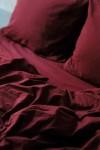 Cotton bedding set 4 pcs in Red wine