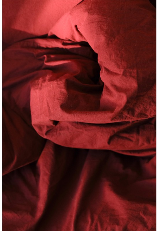 Red wine cotton bedding set