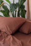 Brown cotton bedding set