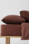 Brown cotton bedding set