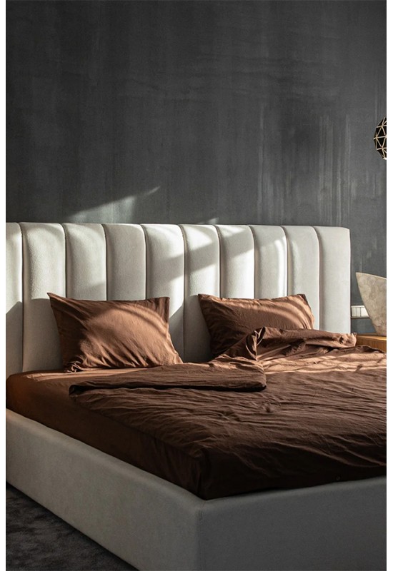 Brown cotton bedding set