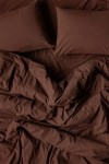 Brown cotton bedding set