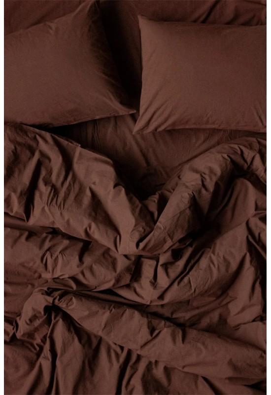 Brown cotton bedding set