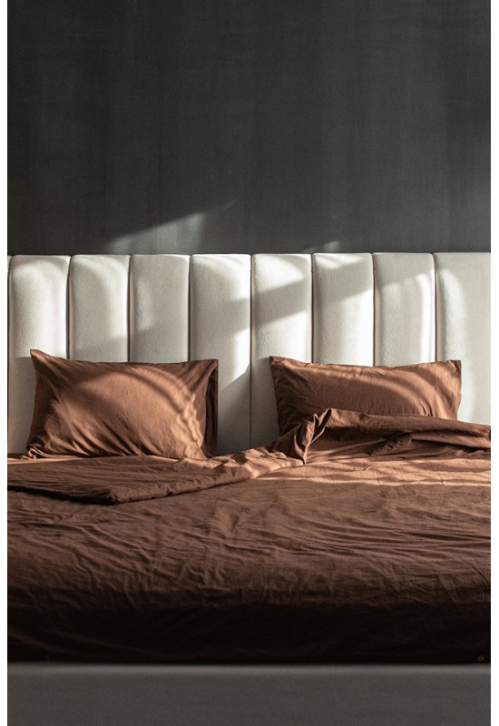 Brown cotton bedding set