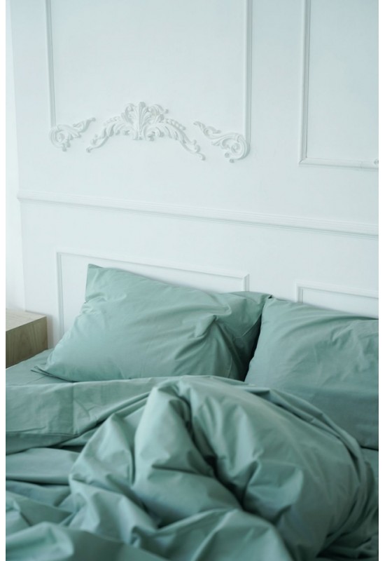 Dusty mint cotton bedding set