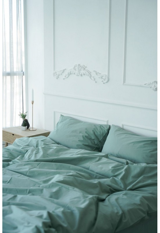 Dusty mint cotton bedding set