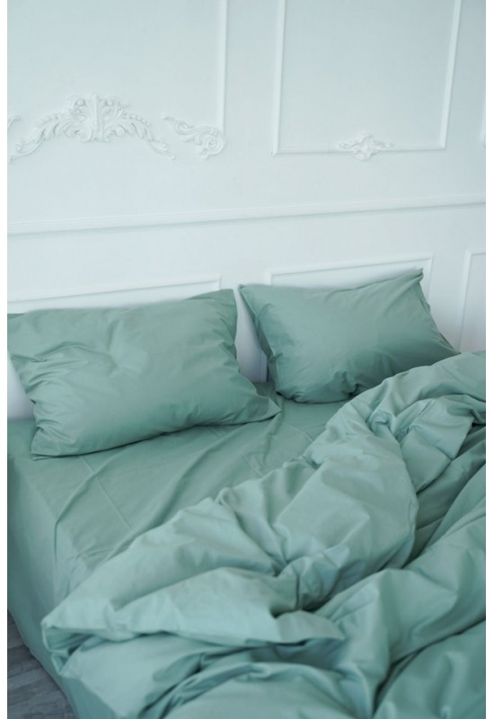 Dusty mint cotton bedding set