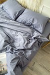 Gray blue cotton bedding set