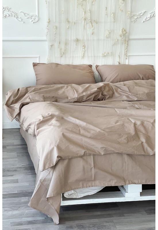 Cotton bedding set in Brown gold