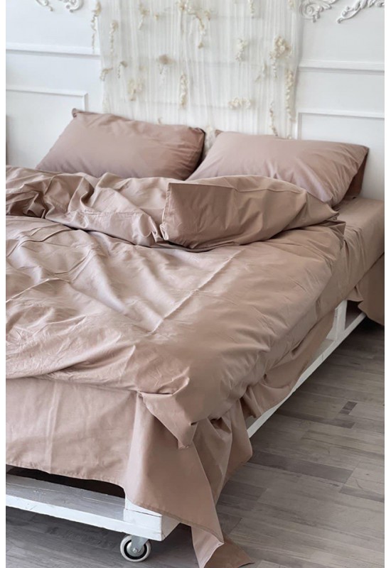 Cotton bedding set in Brown gold