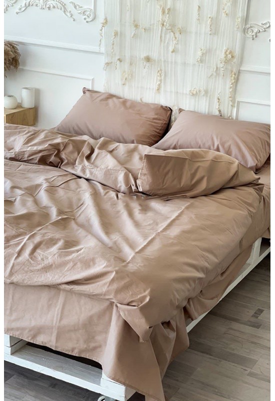 Cotton bedding set in Brown gold