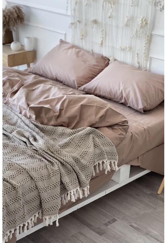 Cotton bedding set in Brown gold