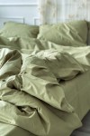 Cotton bedding set in Light olive