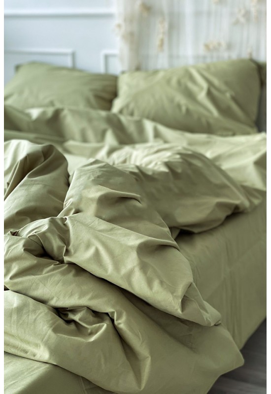 Cotton bedding set in Light olive