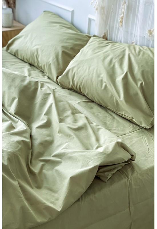 Cotton bedding set 4 pcs in Light olive