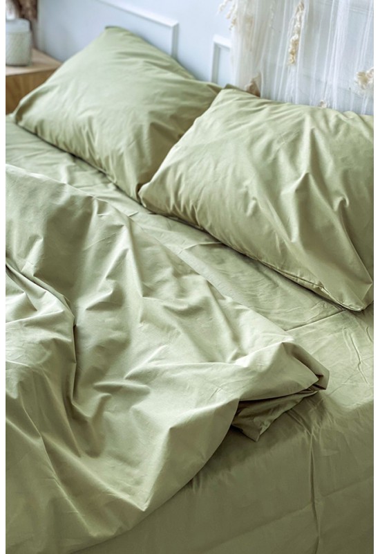 Cotton bedding set in Light olive