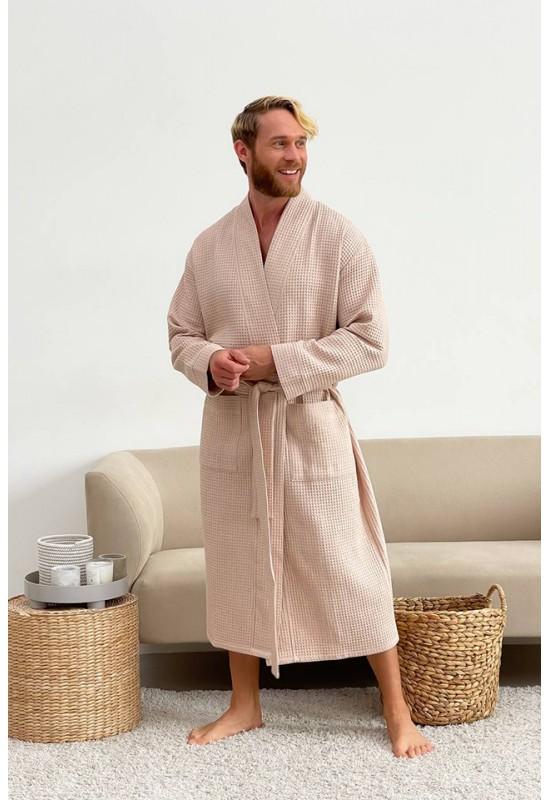 Mens Waffle cotton robe Bathrobe men loungewear