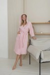 Waffle cotton robe Hooded bathrobe for women 