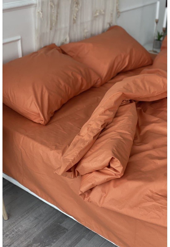 Cotton bedding set in Burnt orange