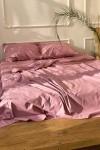 Cotton bedding set 4 pcs in Coral pink
