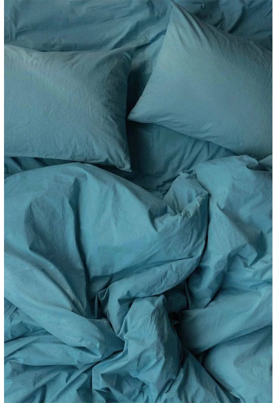 Cotton bedding set 4 pcs in Dusty teal