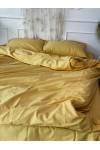Cotton bedding set 4 pcs in Mustard yellow