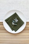 Moss Forest Green Linen Cloth Napkins