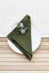 Moss Forest Green Linen Cloth Napkins