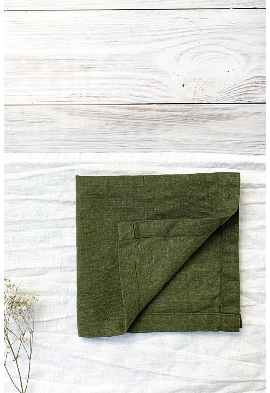 Moss Forest Green Linen Cloth Linen napkins