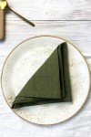 Moss Forest Green Linen Cloth Napkins