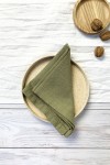 Linen Cloth Napkins in Moss Olive Green 