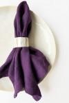 Linen cloth napkins in Violet - Deep purple