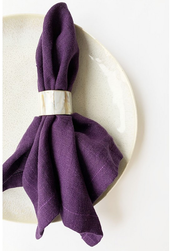 Linen cloth napkins in Violet - Deep purple