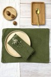 Forest | Dark Moss Green Linen Table Placemats