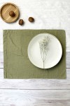 Light Olive | Moss Green Linen Table Placemats