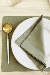 Light Olive | Moss Green Linen Table Placemats