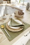 Light Olive | Moss Green Linen Table Placemats