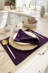 Violet purple linen placemats dinner Eggplant set 